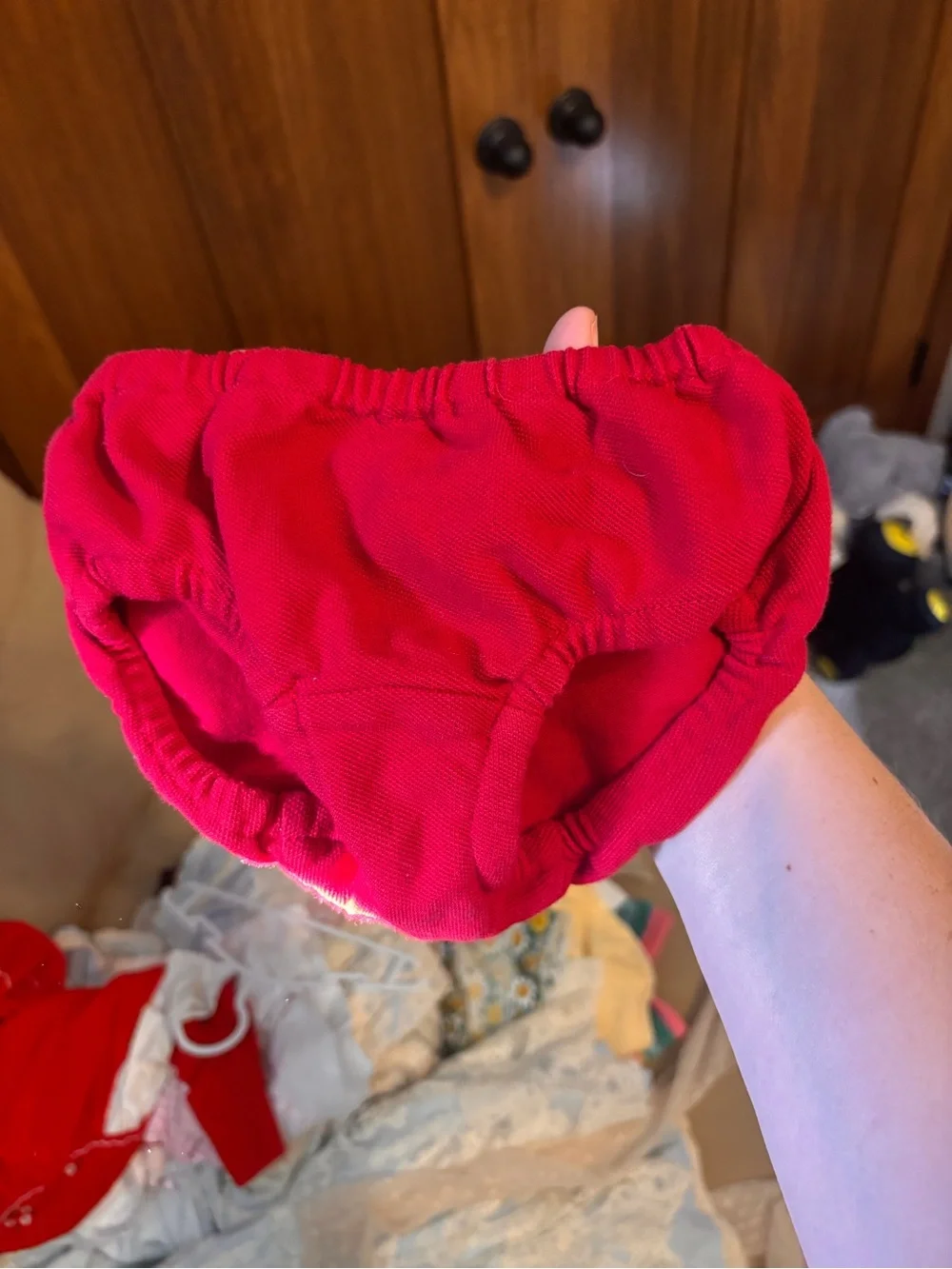 Vintage Ralph Lauren Red Piqué Bloomers | Baby Diaper Cover | 9M